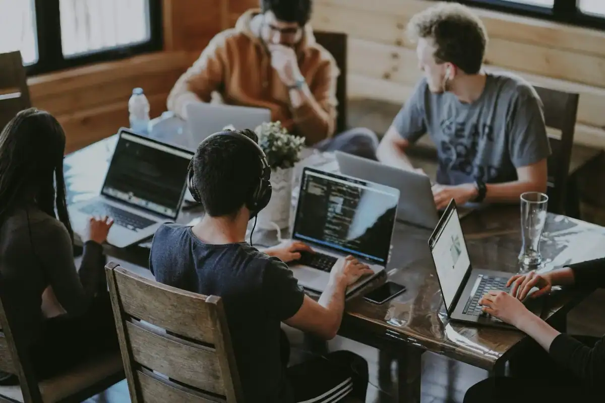 The Uplaps team working on one project